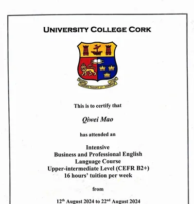 UCC certificate of attendance